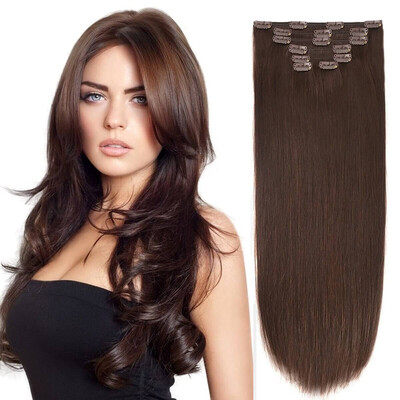 

Bhf Hair Remy Brazilian Virgin Hair Weave Clip In Straight Hair Extension 7PcsLot 120G 1B 4 613 P4613