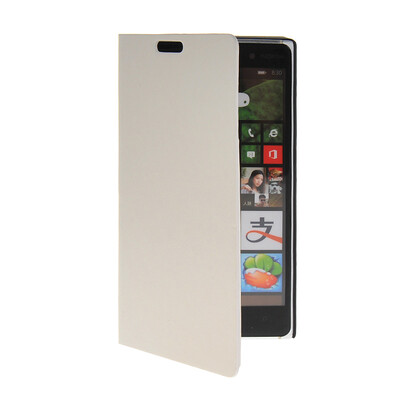 

MOONCASE Slim Leather Side Flip Wallet Card Slot Pouch Stand Shell Back ЧЕХОЛ ДЛЯ Nokia Lumia 830 White