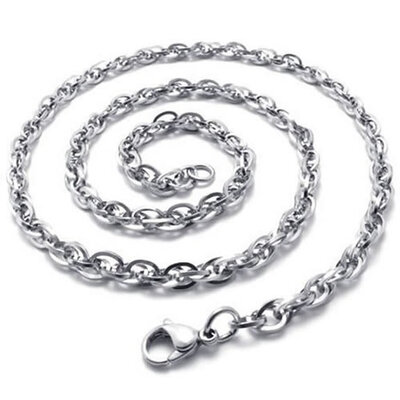 

Hpolw New Fashion Trendy Fine jewelry Twisted Singapore Stainless Steel Silver Hollow Out Womens Chain Necklace,2mm,3mm,5mm