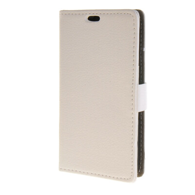 

MOONCASE Litch Skin Leather Card Slot Wallet Bracket Back чехол для Sony Xperia E4g White