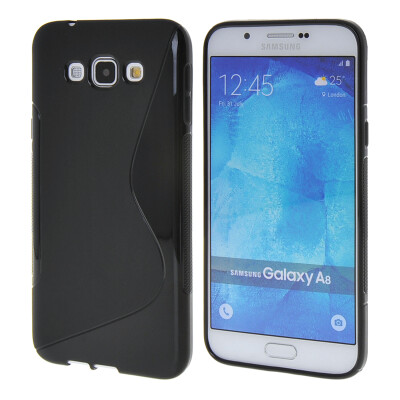 

MOONCASE Galsxy A8 Case S - Line Flexible Durable Silicone Gel TPU Skin Slim Case Cover for Samsung Galsxy A8 Black