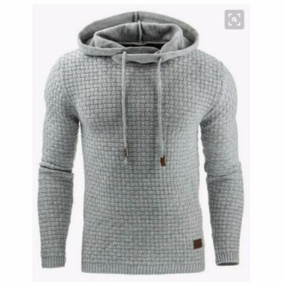 

2018 New Casual Hoodie MenS Hot Sale Plaid Jacquard Hoodies Fashion Military Hoody Style Long-Sleeved Men Sweatshirt