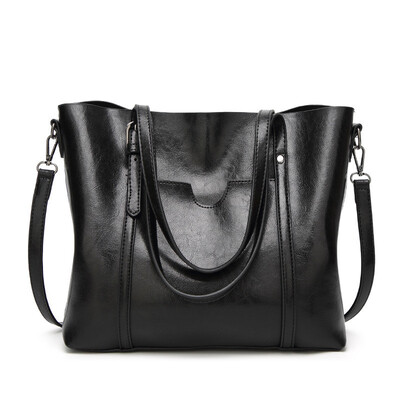 

Women bag Oil wax Womens Leather Handbags Luxury Lady Hand Bags With Purse Pocket Women messenger bag Big Tote Sac Bolsos Mujer