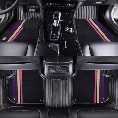 

Wufu Jinniu car mats stars series all surrounded by large car special custom double leather waterproof colorful super elastic silk mat cool black