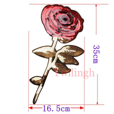 

1 Pcs Flower Patches Sequined Sticker Sew Iron On Patch Love Rose Flowers Applique Garment DIY Clothes Repair Badges For Wedding