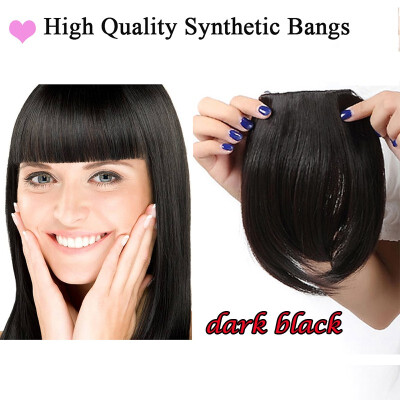 

Lady Natural Hair Extension Clip In Front Hair Bangs Fringe human Straight Hair Front Hair Extensions