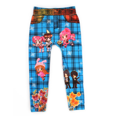 

Childrens 3-8 Age Winter Cotton Leggings Spring Kids Digital Printing Jeans Boy Girl Baby Cartoon Pattern Trousers Pants