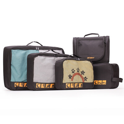 

Blue Orange LYCEEM Сумка для хранения Travel Wash Set Комплект для хранения 5 шт. (Сумка для хранения стиральной одежды (3 шт.)) Светлый водонепроницаемый классический черный
