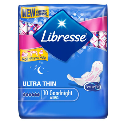 

light curve Libresse night with sanitary napkins 320mm 10 pieces of dry instantaneous suction leak-proof plastic super-sleep European original import