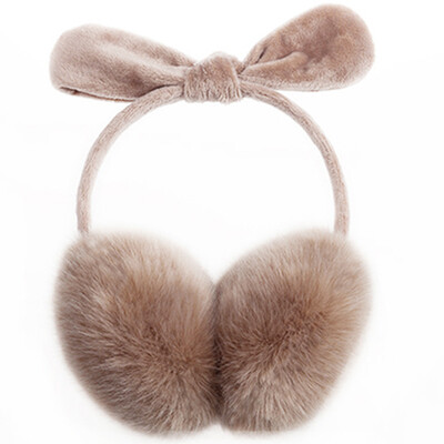 

Su Ziyu female winter cute Korean version of the winter ear earrings warm ears to protect the cartoon ear shell imitation fur khaki