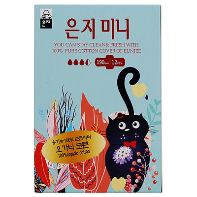 

Enqi Eun jee cat miniature cotton mini sanitary napkin 190mm 12 Korean original import