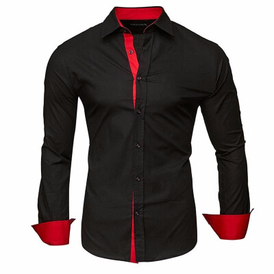 

Men Fashion Long Sleeve Shirts Cotton Business Turn-down Collar Shirts Plus Size XS-4XL