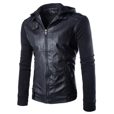 

Zogaa Mens Leather Clothing Korean Knitting Sleeve Short Slim Washing