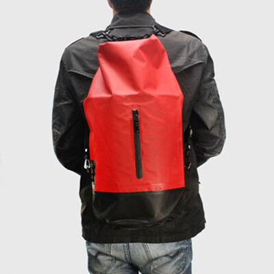 

Red Waterproof Dry Bag Daypack Backpack With Zipper For Canoeing Water Sports