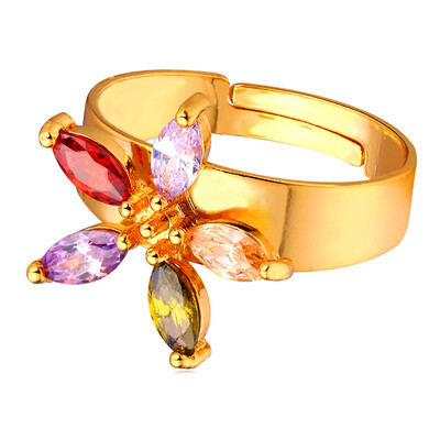 

Циркония кольцо люкс 2015 Новый 18K Real Gold / Platinum покрытием ювелирных изделий способа Вечеринка Модные обручальные кольца Кольца звезды для женщин