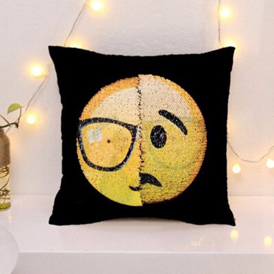 

Simplife Emoji Cushion Cover DIY Sequin Pillow Cases Home Decor Funny Change Emoji Pillow Covers Seat Cushion Covers Pillows