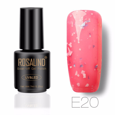 

ROSALIND Gel 1S SNOWFLAKE 7ML Glitter 24 Color Nail Gel Polish LED UV glitter Gel Varnish Soak Off Base Top Coat Needed Nail Art