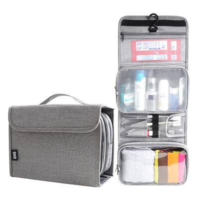 

WYQN literary youth wash bag portable outdoor cosmetic bag large capacity men&women travel storage finishing package travel supplies bag gray