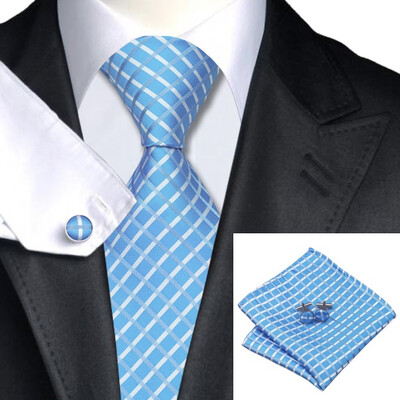 

2016 New Hot selling Vogue Men Silk Tie Set High Quality 100 Silk Necktie Handkerchief Cufflinks Set for Formal Wedding Business