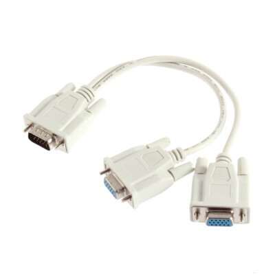 

1 PC to 2 Way VGA SVGA Monitor Dual Video Graphic LCD TFT Y Splitter Cable Lead