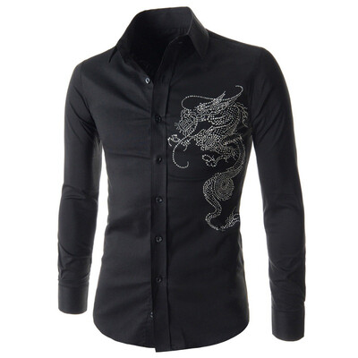 

Zogaa New Mens Shirt Personality Long Sleeve