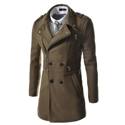 

Zogaa New Mens Wind Coat Zipper Long Slim
