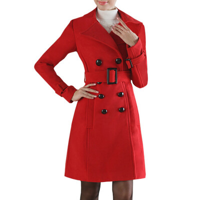 

CT&HF Women Elegant Temperament Sweet Dress Winter Lapel Pure Color Woollen Dress Korean Fashion Women Silm Dress