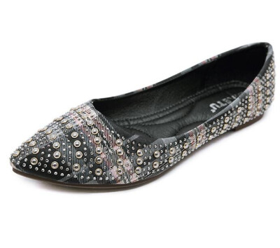 

fashion ballet flat shoes women slip on pointed toe fold egg shoes casual comfortable work dancing shoes rivet rhinestone