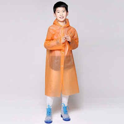 

Banjeni non-disposable childrens raincoat PEVA thickening poncho outdoor hiking travel non-disposable poncho childrens rain gear reusable 2 loaded blue