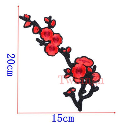 

1 Piece Patches Red Flower Embroidered Patch 3D Applique DIY Sewing Repair Accessories Fabric Stickers Wedding Clothing Patches