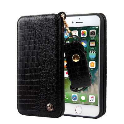 

Vintage Detachable Vintage Snakeskin Pattern Leather Flip Wallet Case For iPhone6 6s 7plus Card Solt Cover For iPhone 8plus
