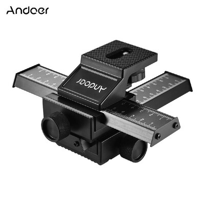 

4 Way Macrofocusing Closeup Shooting Photography Tripod Head Rail Slider for Nikon Canon Sony Pentax Olympus Panasonic DSLR Came
