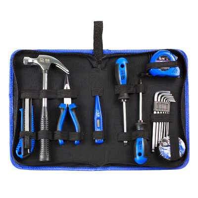 

RAYENR Home Repair Tool Set Manual Combination Household Tools Hardware Tools Set Electrician Woodworking Repair Toolbox Cloth Pack 16 Piece Set NR9004