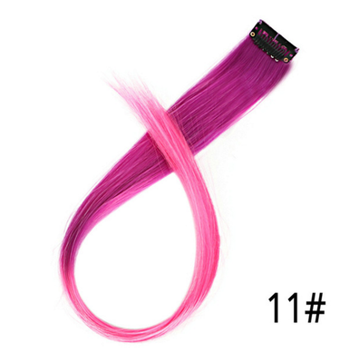 

20" Synthetic Clip In Hair Extensions One Piece Rainbow Clip On Hair Pieces For Women 50cm Purple Pink Wig Ombre Hair Extension