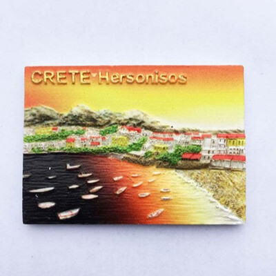 

1Pcs Greece Grete Hersonissos Sunset Seascape Tourism Souvenir Magnet Fridge Magnets Refrigerator Magnet Home Decor