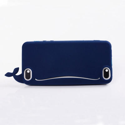

Kawaii Big Mouth Whale Rubber Silicone Card Holder Soft Case Cover for Apple iPhone 6 6S 4.7 Inch Storage Back Cover