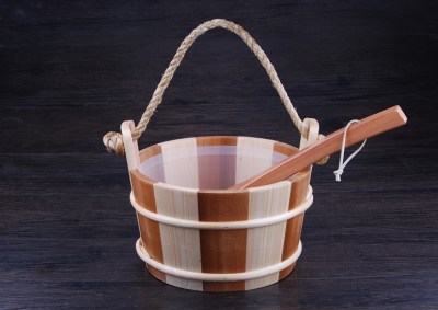 

RGX Sauna Accessory 4L Pine&Red Cedar Wooden Bucket Pail Ladle With Linner Combined Set Handmade Sauna&SPA Accessory