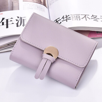 

Ladies simple female short refreshing female three folding female soft leather clip student multifunctional wallet