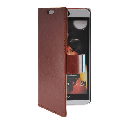 

MOONCASE Slim Leather Side Flip Wallet Card Slot Pouch with Kickstand Shell Back Case Cover for HTC Desire Eye Brown