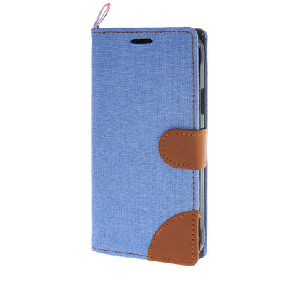 

MOONCASE Case for Samsung Galaxy S6 Active (SM-G890) Denim Flip Leather Wallet Pouch Card with Kickstand Case Cover Blue