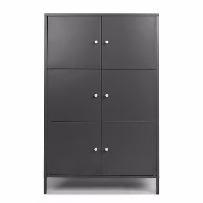 

IKayaa Modern 6-Door Floor Cabinet Metal Storage Cabinets Locker Bedroom Bathroom Furniture