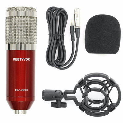 

Wired Professional BM 800 bm800 Condenser Sound Recording Microphone with Shock Mount for Radio Braodcasting