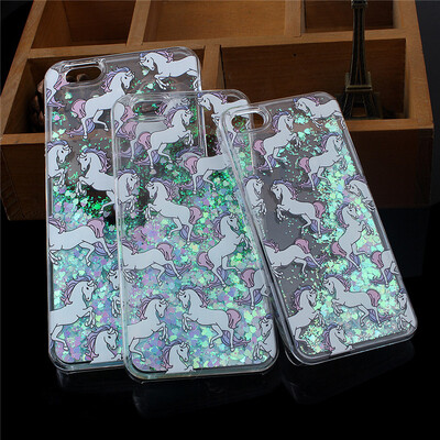 

FirstSeller Cute Unicorn Bling Liquid Glitter Quicksand Hard Case For iPhone 5 5S 6 6S Plus