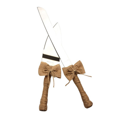 

UpperX 1 set of silver hemp rope stainless steel hemp rope wedding cake knife shovel 1 cake knife a cake shovel