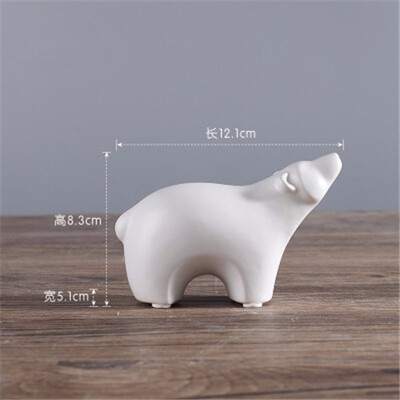 

Nordic polar bear ceramic decor crafts ornament creative office living room TV cabinet home decorations animal furnishings