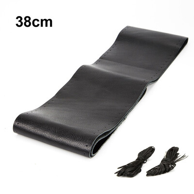 

KAWOSEN Genuine Leather Steering Wheel CoverCar Styling Accessories Volante EsportivoDIY Handmade Case With Needles&Thread