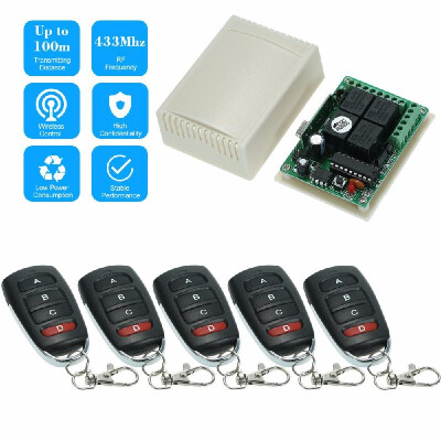 

433Mhz DC 12V 4CH Universal 10A Relay Wireless Remote Control Switch Receiver Module&5PCS 4 Key RF 433 Mhz Transmitter Remote