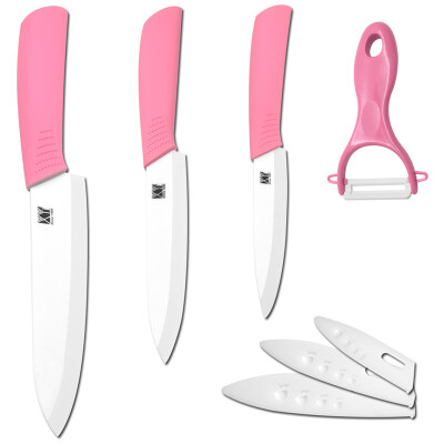 

Kitchen accessories ceramic blade utility slicing chef ceramic knives with peeler four-piece set kitchen knives