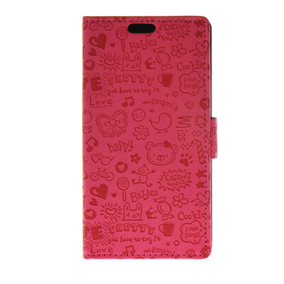 

MOONCASE Cute Little Witch Leather Side Flip Wallet Card Holder Stand Pouch ЧЕХОЛ ДЛЯ LG G4 Hot pink