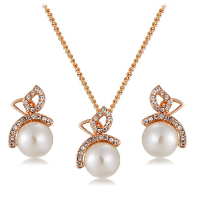 

Yoursfs Bridal Jewelry Set Elegant Freshwater Pearl Infinity Leverback Earrings&Pendant Necklace for Women